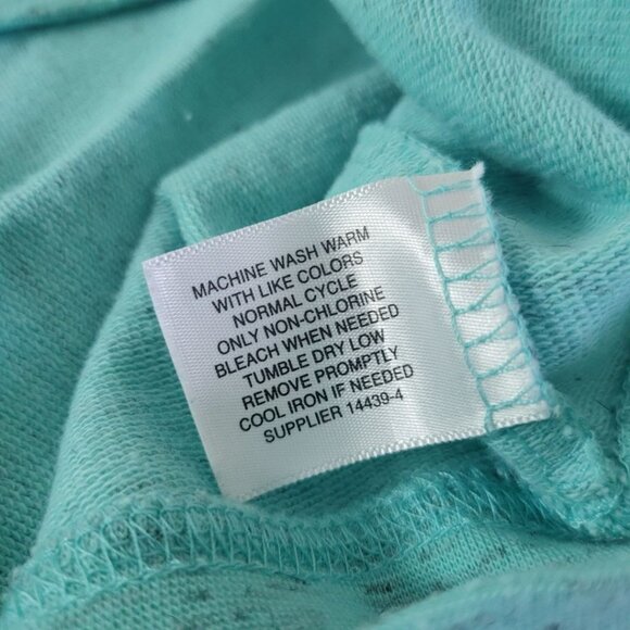 Made for Life Full Zip Sweatshirt Hooded Drawstring Womens Large Blue Green - Picture 9 of 11